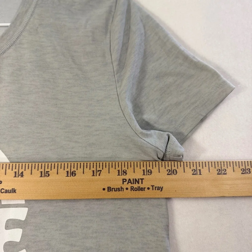 Womens Gray Rainbow Smile Pajama Top Short Sleeve Sleep Shirt Med